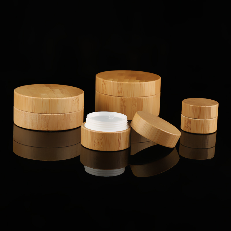 Empty refillable bamboo cosmetics cream container portable travel cosmetic cream jars 10ml 30ml 50ml