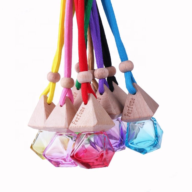 Empty refillable colorful good quality glass perfume bottle China manufacturers car fragrance reed diffuser perfume hang bottle