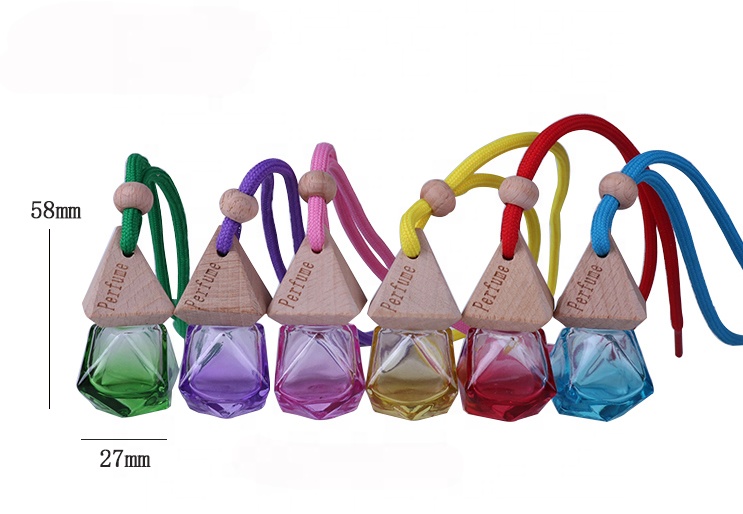 Empty refillable colorful good quality glass perfume bottle China manufacturers car fragrance reed diffuser perfume hang bottle
