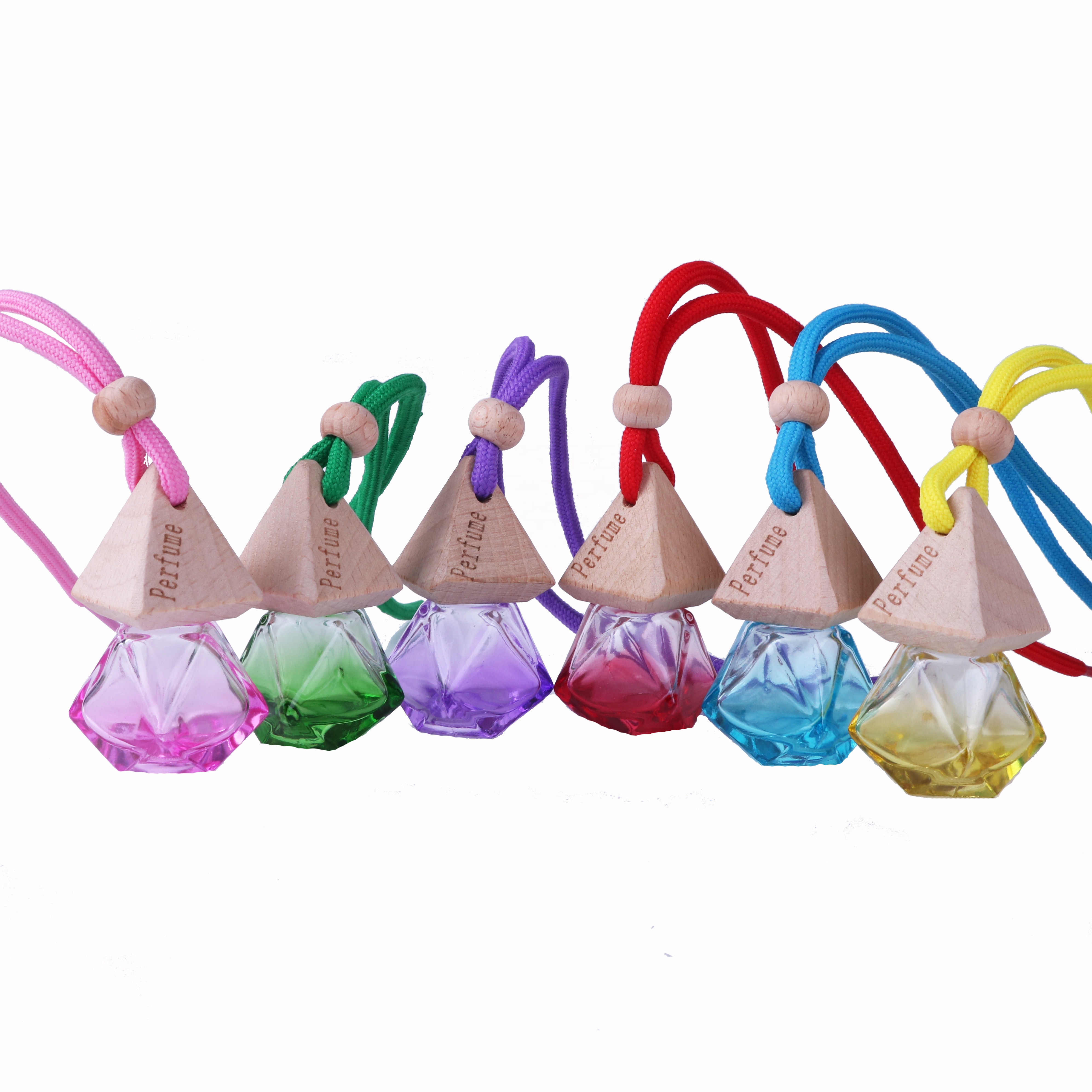 Empty refillable colorful good quality glass perfume bottle China manufacturers car fragrance reed diffuser perfume hang bottle