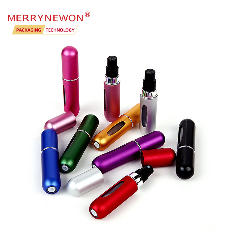 Empty refillable pefume bottle with spray head different colors travel luxury perfume bottles for women men 5ml 8ml