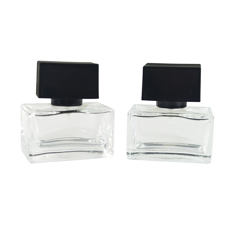 Empty refillable perfume pump spray bottle 30ml 50ml 100ml clear square perfume bottle glass