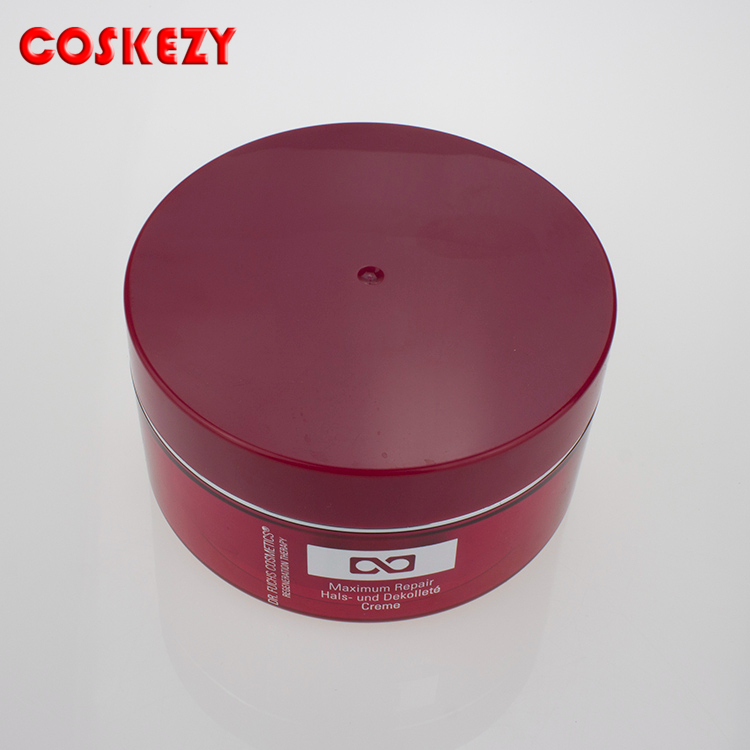 Empty rose red big volumes acrylic jar for cosmetic 100g 200g 300g cosmetic container packaging