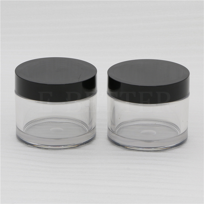 Empty round 10ml 15ml 20ml 30ml 50ml clear cosmetic packaging plastic cream jar medical powder container