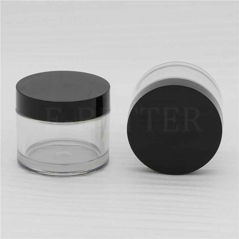 Empty round 10ml 15ml 20ml 30ml 50ml clear cosmetic packaging plastic cream jar medical powder container