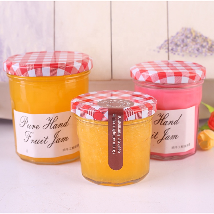 Empty round 50 100 150 200 300 450 ml glass jelly jar jam jar with lid for honey