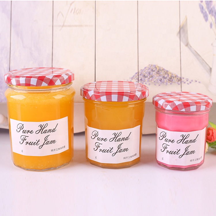 Empty round 50 100 150 200 300 450 ml glass jelly jar jam jar with lid for honey
