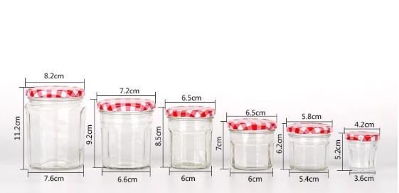 Empty round 50 100 150 200 300 450 ml glass jelly jar jam jar with lid for honey