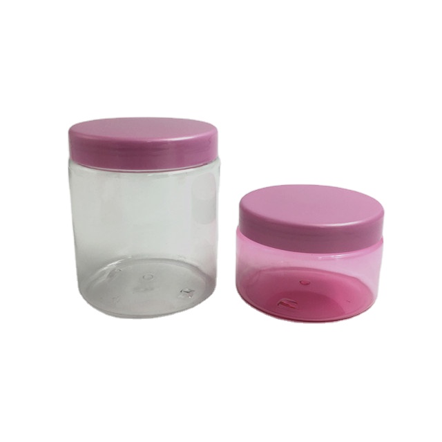 Empty round PET jar packaging,cosmetic empty PET cream jar