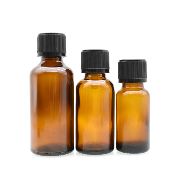 Empty round clear amber blue essential oil 5ml 10ml 15ml 20ml 30ml 1oz 50ml 100ml glass dropper bottles for perfume oils