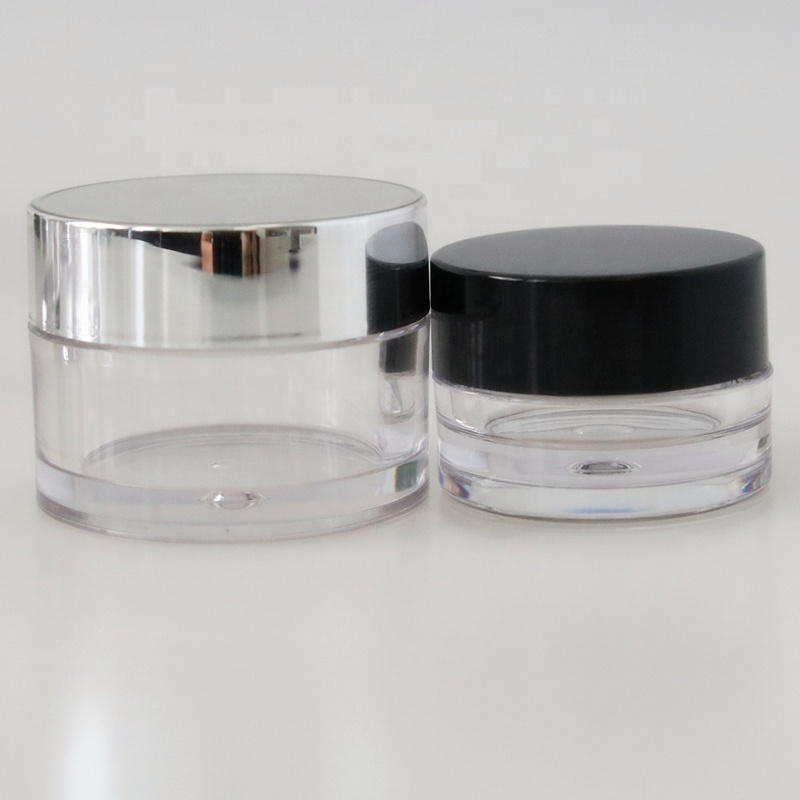 Empty round cosmetic container 100g 150g 200g clear PETG plastic cosmetic cream jar with silver lid