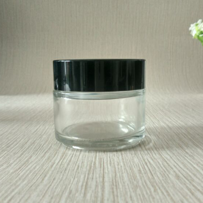 Empty round facial cream 120ml luxury gold UV electroplated glass jar with lid