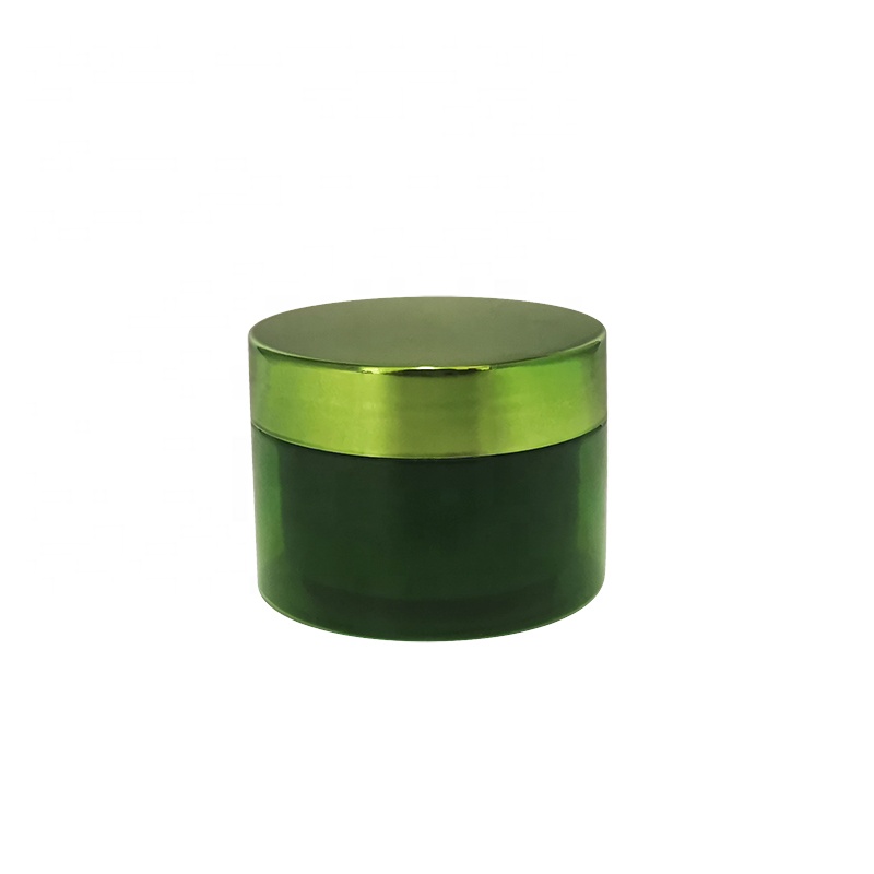 Empty round refillable skin care packaging 80 ml 100 ml colored pink green orange purple double wall layer PET plastic jars