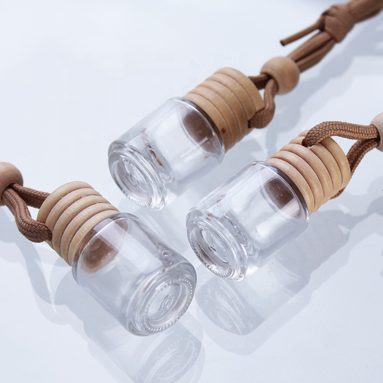 Empty round shaped mini 5ml hanging diffuser glass car air freshener perfume diffuser bottle