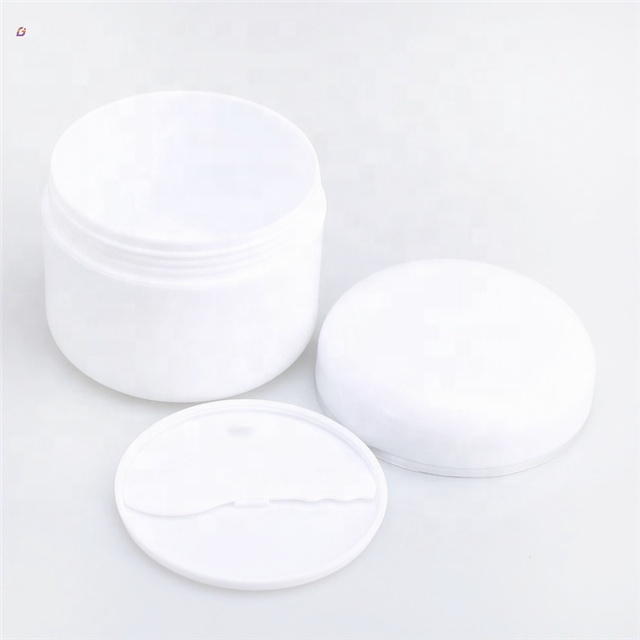 Empty silver edge unique white plastic 30ml face cream jar
