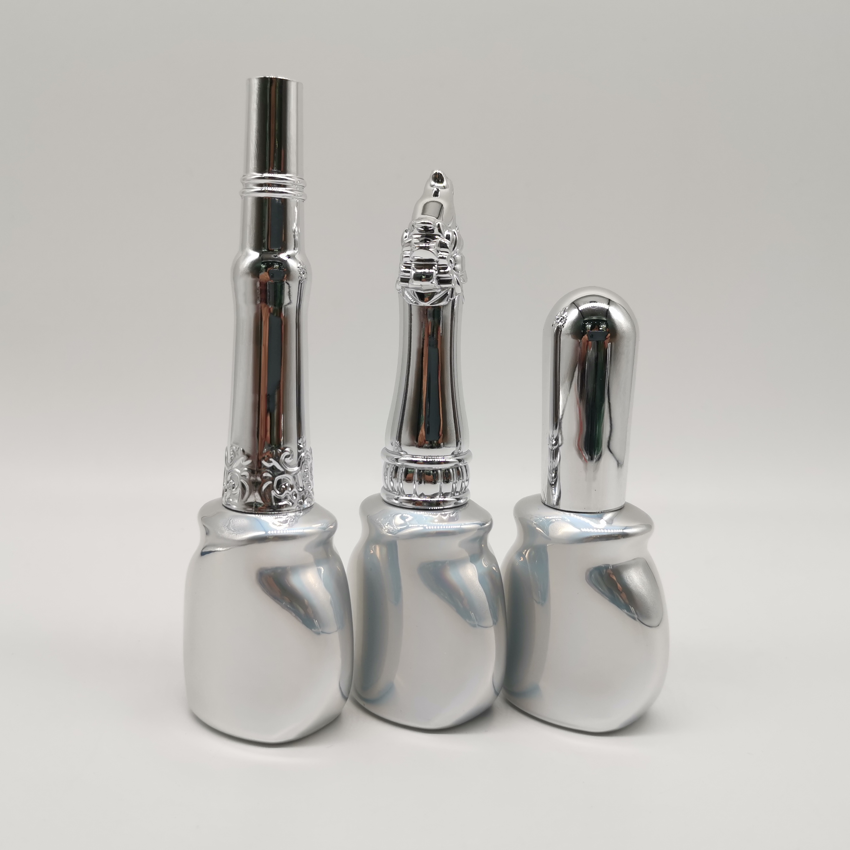 Empty silver luxury nail polish bottle supplier
