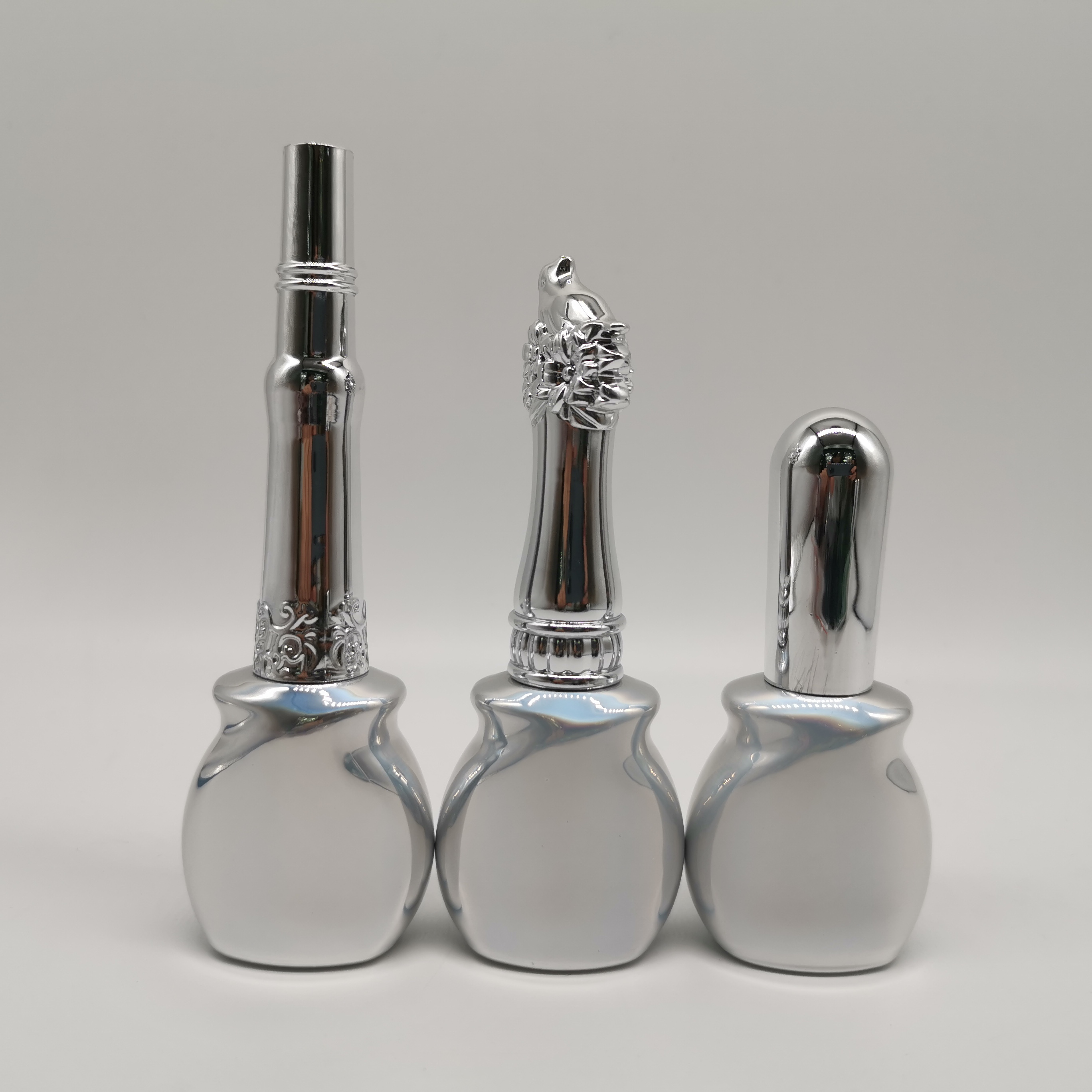 Empty silver luxury nail polish bottle supplier