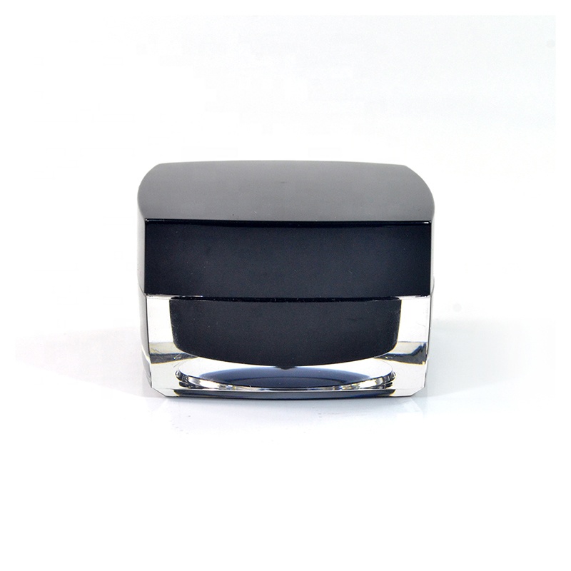 Empty skin care cream container 5g 10g 15g 30g 50g square white black acrylic cosmetic jar