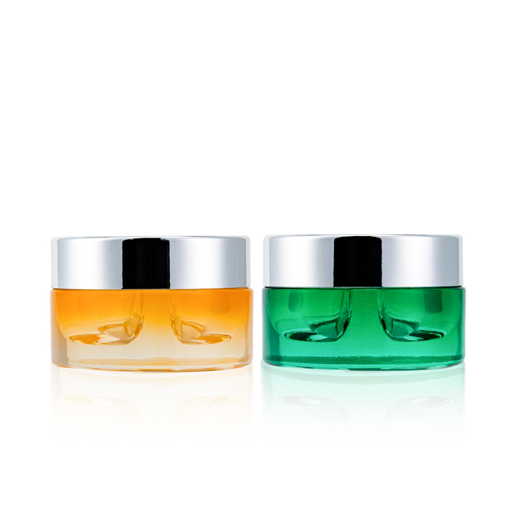 Empty skin cream cosmetic containers 19g 84g custom green double wall cosmetic cream jar for sale