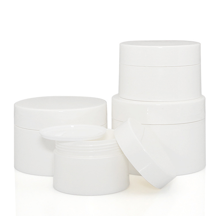 Empty skin cream cosmetic containers  double wall  30g 50g 100g 120g white plastic jar
