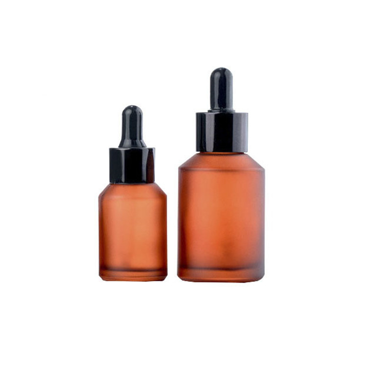 Empty slant shoulder 15g 30g 50g amber gjass jars 15ml 30ml 60ml glass dropper bottles wholesale