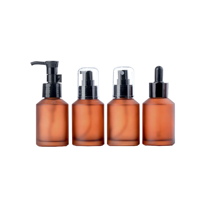 Empty slant shoulder 15g 30g 50g amber gjass jars 15ml 30ml 60ml glass dropper bottles wholesale