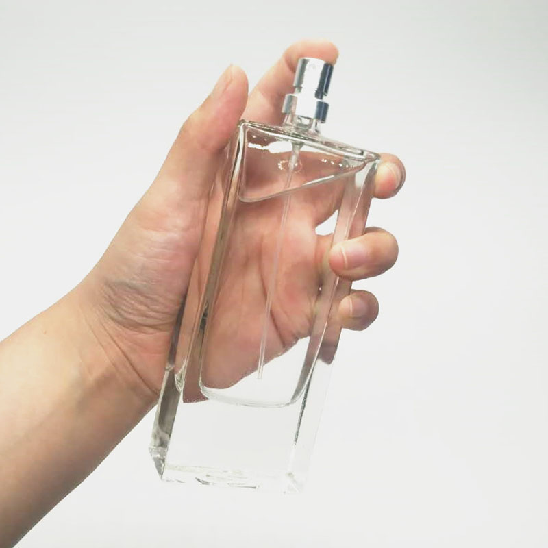 Empty square luxury perfume bottles  90ml glass spray bottle
