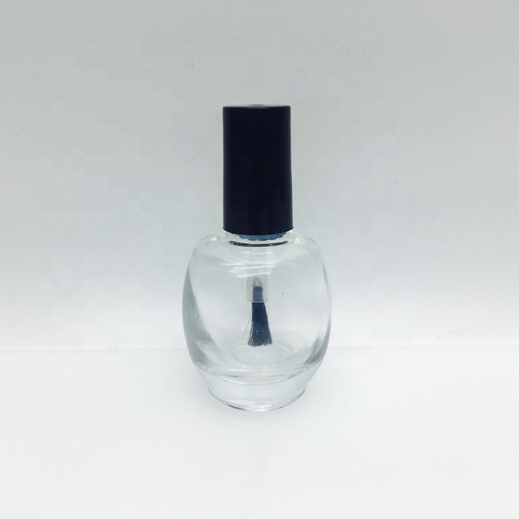 Empty square/ round/ oval/ flat shape transparent 15ml nail polish glass bottle with brush cap