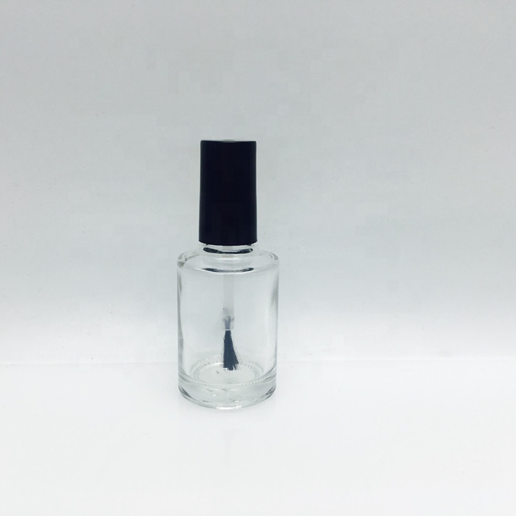 Empty square/ round/ oval/ flat shape transparent 15ml nail polish glass bottle with brush cap
