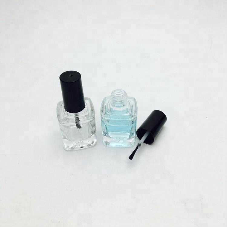 Empty square/ round/ oval/ flat shape transparent 15ml nail polish glass bottle with brush cap