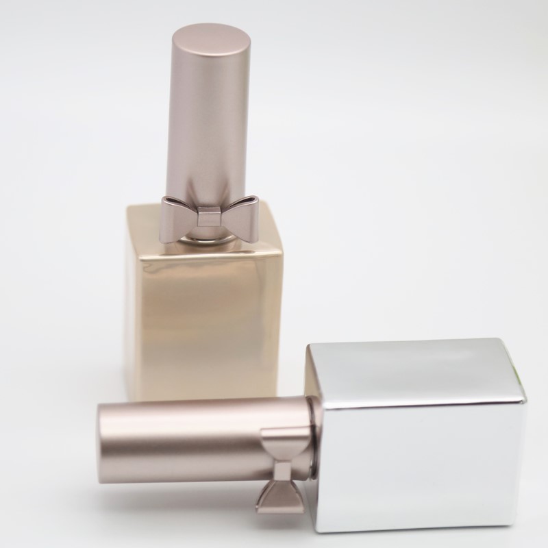 Empty square uv gel nail polish bottle with bow