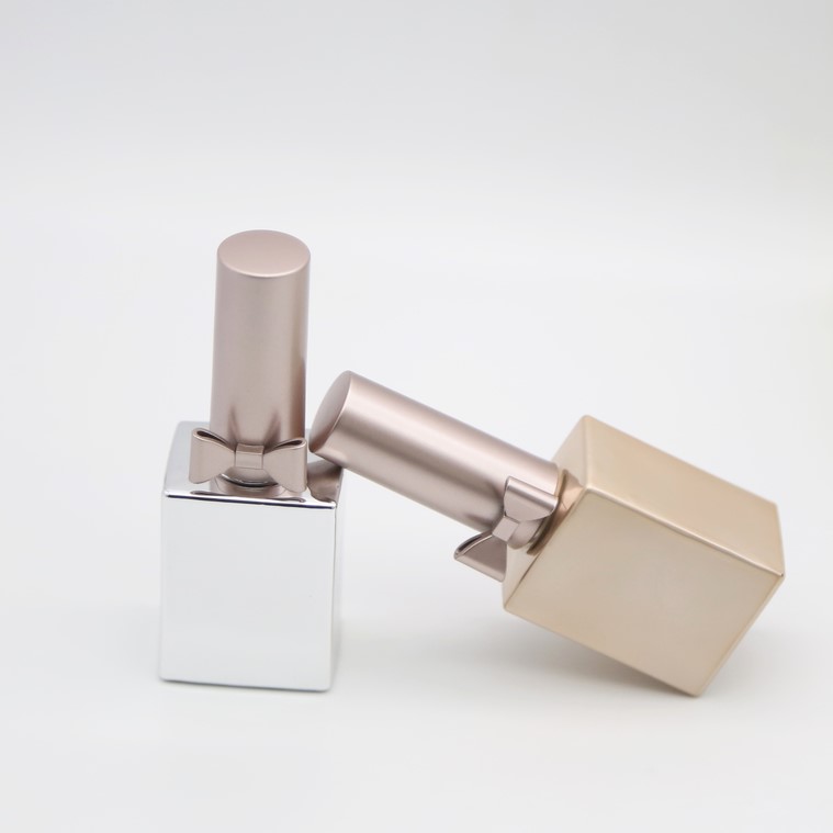 Empty square uv gel nail polish bottle with bow