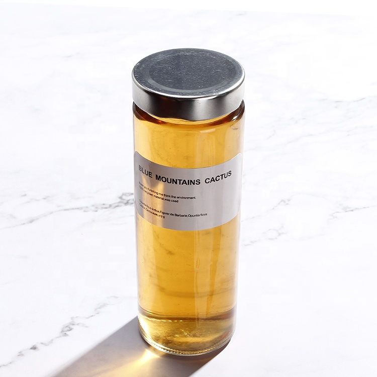 Empty straight storage jars and bottles 380ml with custom printing label for jam sauce beverage