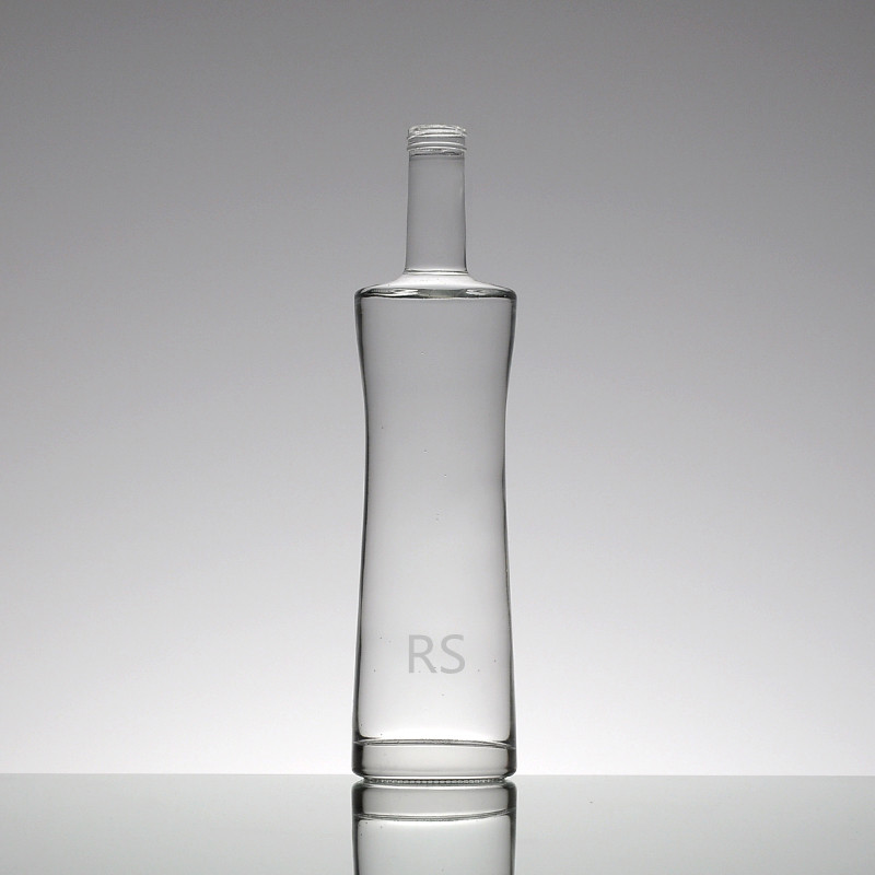 Empty transparent 700ml cork top clear vodka glass bottle 1L spirit glass wine bottles for liquor wholesale