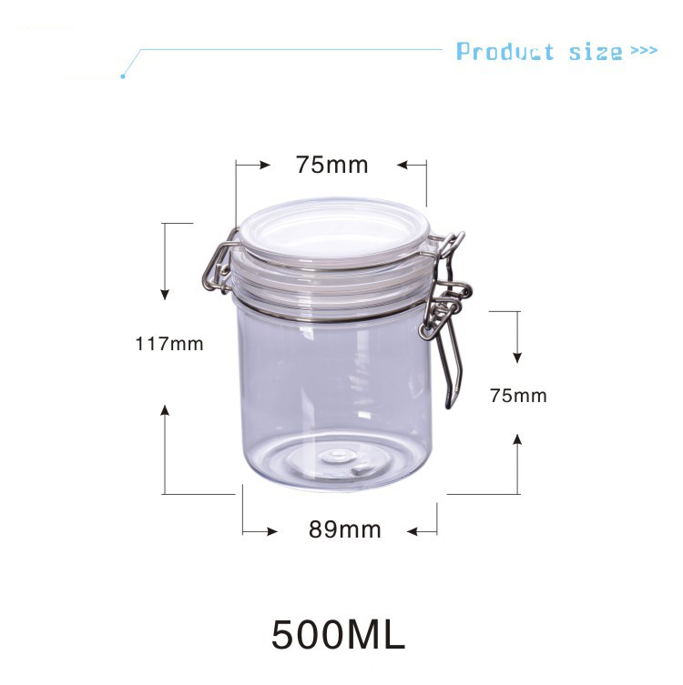 Empty transparent PET plastic cream jar cans containers for cosmetics 500 g