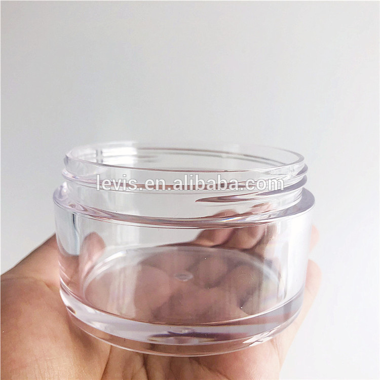Empty transparent acrylic cosmetic jar packaging