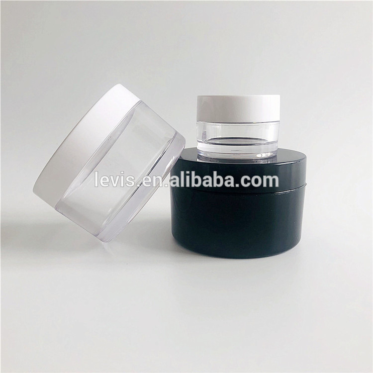 Empty transparent acrylic cosmetic jar packaging