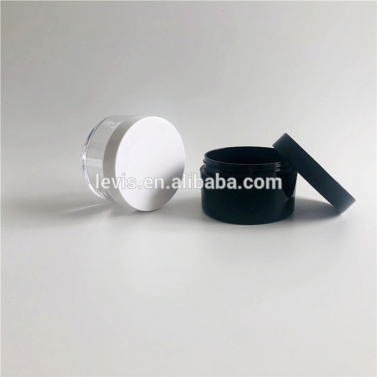 Empty transparent acrylic cosmetic jar packaging