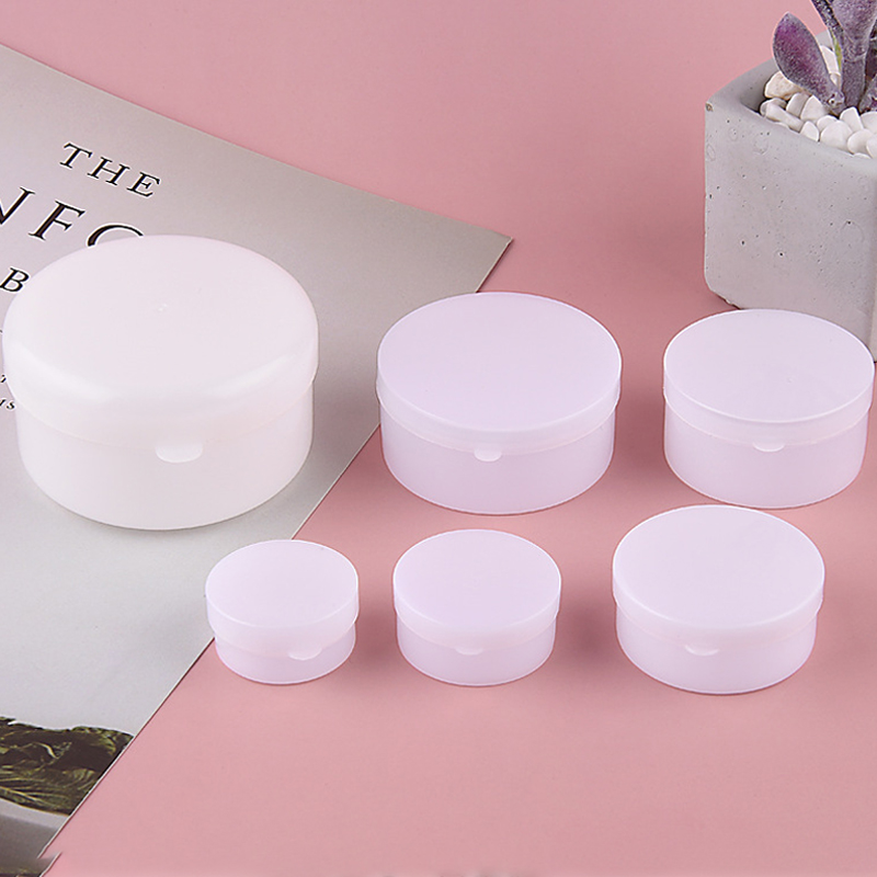 Empty transparent container cosmetic pet body butter jar with plastic lidded