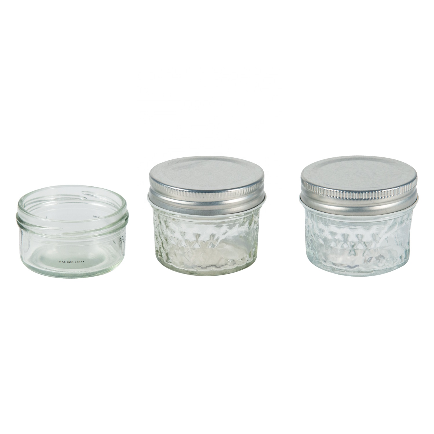 Empty transparent small capacity mini mason jars 4 oz for jelly jam canning or candle jar with lids