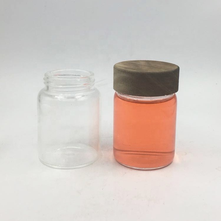Empty unique 6oz 180ml 250g Borosilicate glass honey jar storage jar&bottles canning food bottles container with wood screw lid