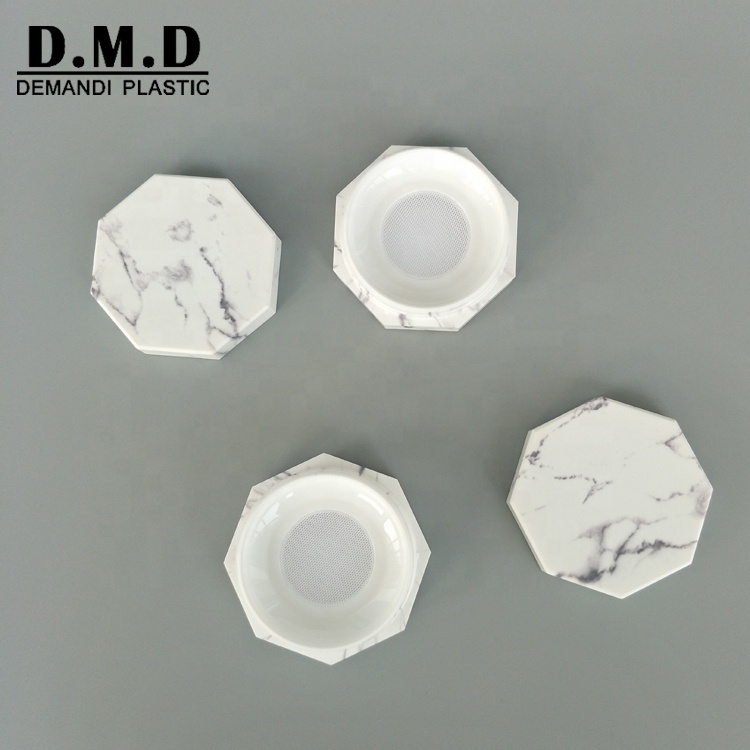 Empty unique luxury 10gram 10ml 20ml gram marble makeup powder jar with mesh lid