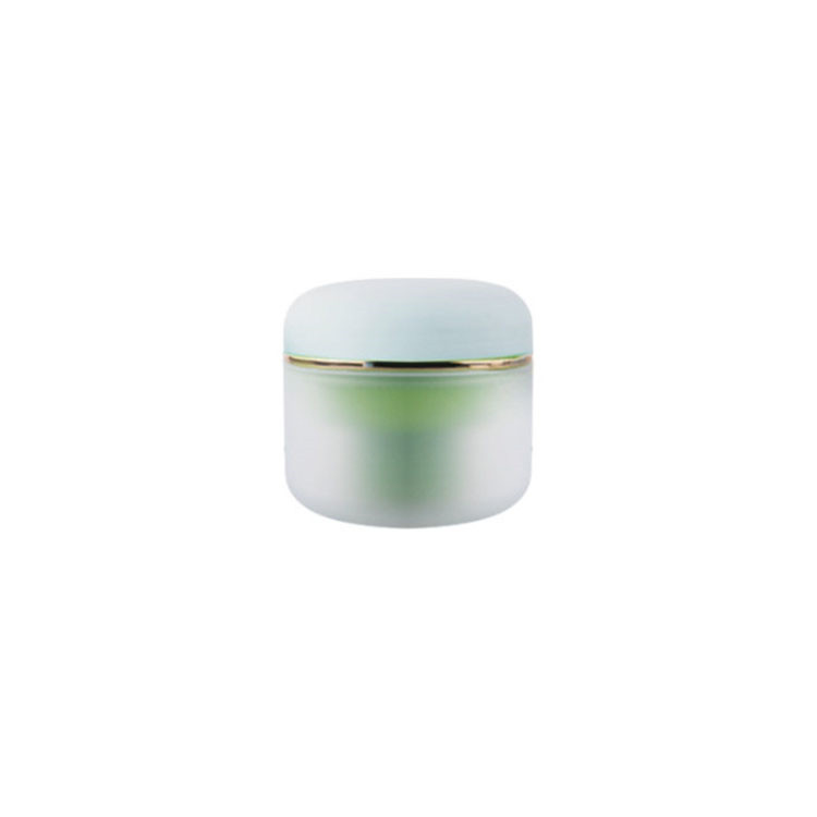 Empty white black pink blue plastic double wall small face cream jar 1oz 2oz for cosmetic with screw lid