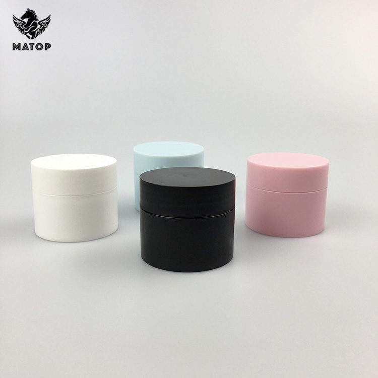 Empty white pink blue cosmetic face body lotion double wall frosted pp plastic cream jar