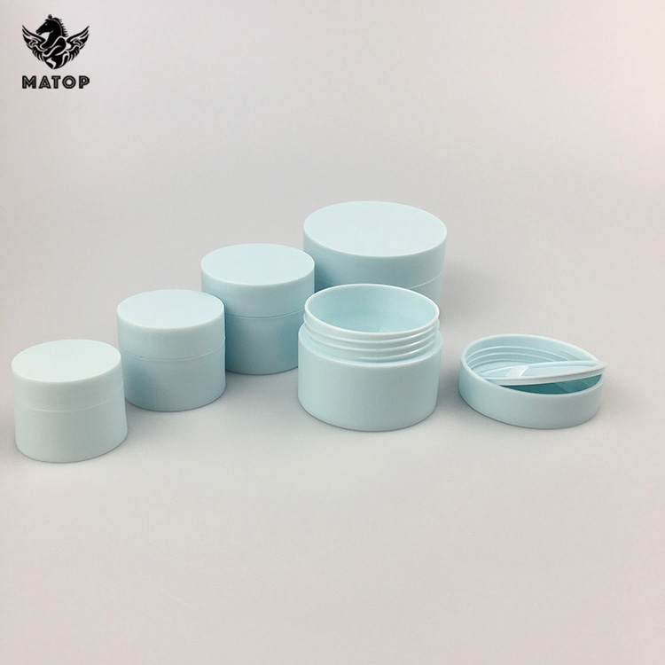 Empty white pink blue cosmetic face body lotion double wall frosted pp plastic cream jar