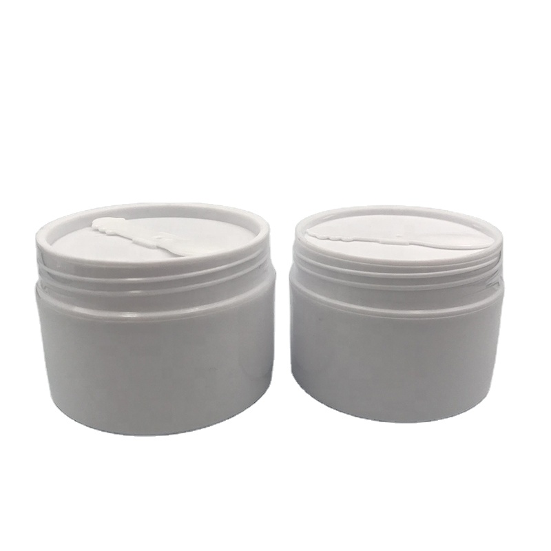 Empty white silver edge portable 100g 150ml 200ml 250ml  refillable plastic cosmetic makeup face cream jar