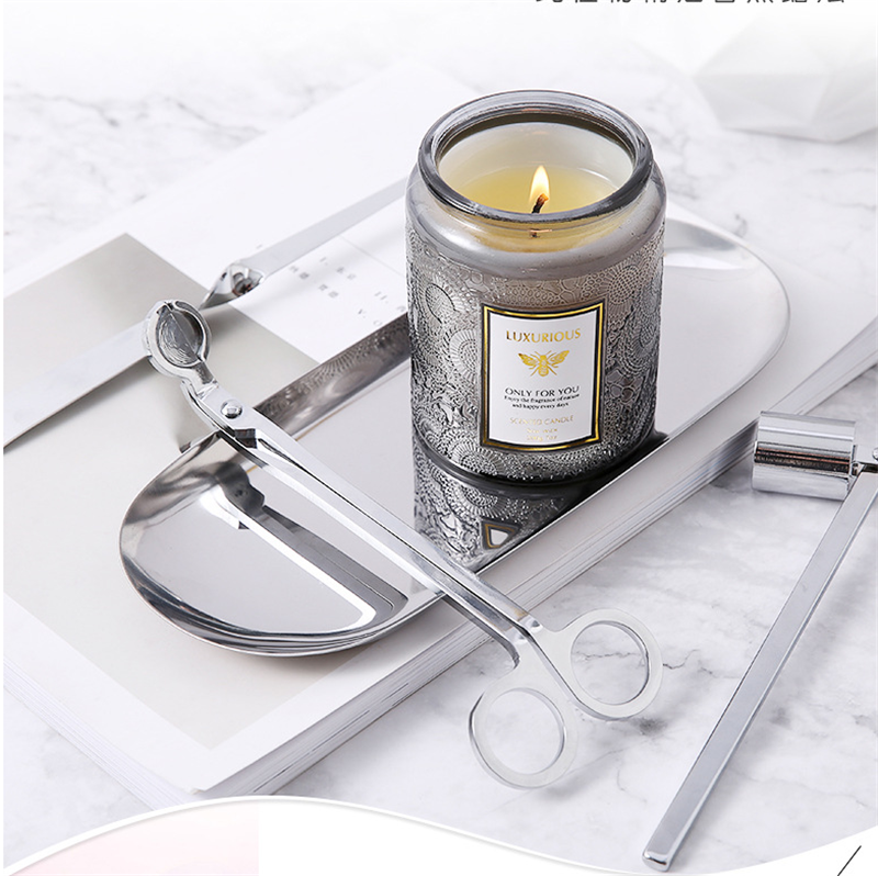 Empty wholesale 250ML luxury fancy glass colored and design mason candle jar for candle making with lid