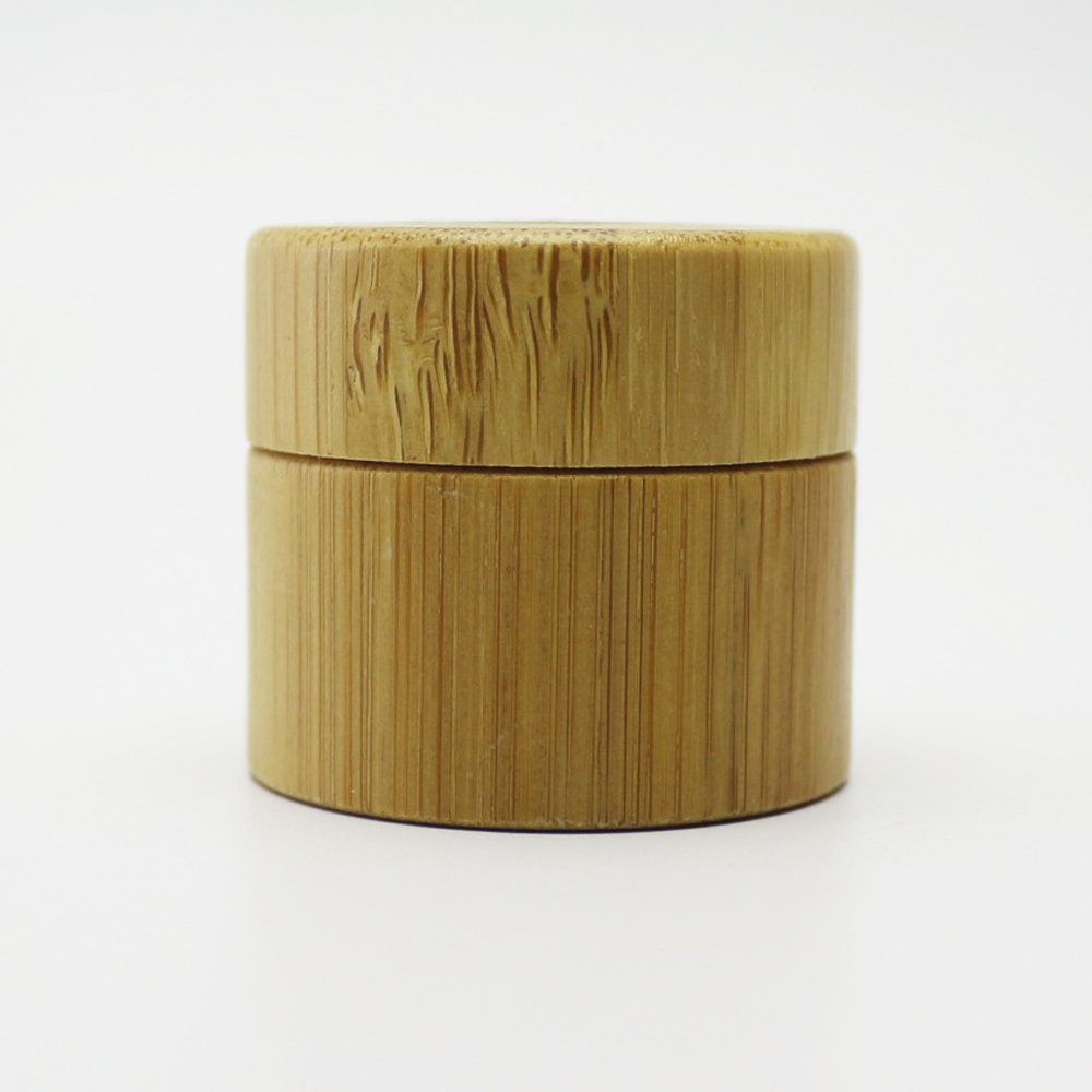 Empty wholesale clear frosted cosmetic bamboo packaging cream jar and bamboo lotion pump bottle roll on bottle BGJ-888S