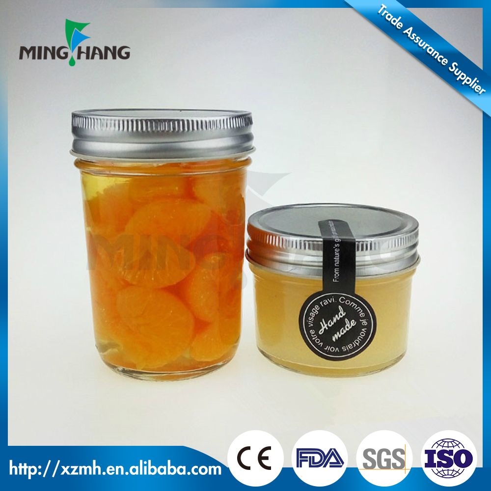 Empty wide mouth 200ml caviar glass bottles mason sealed glass jar