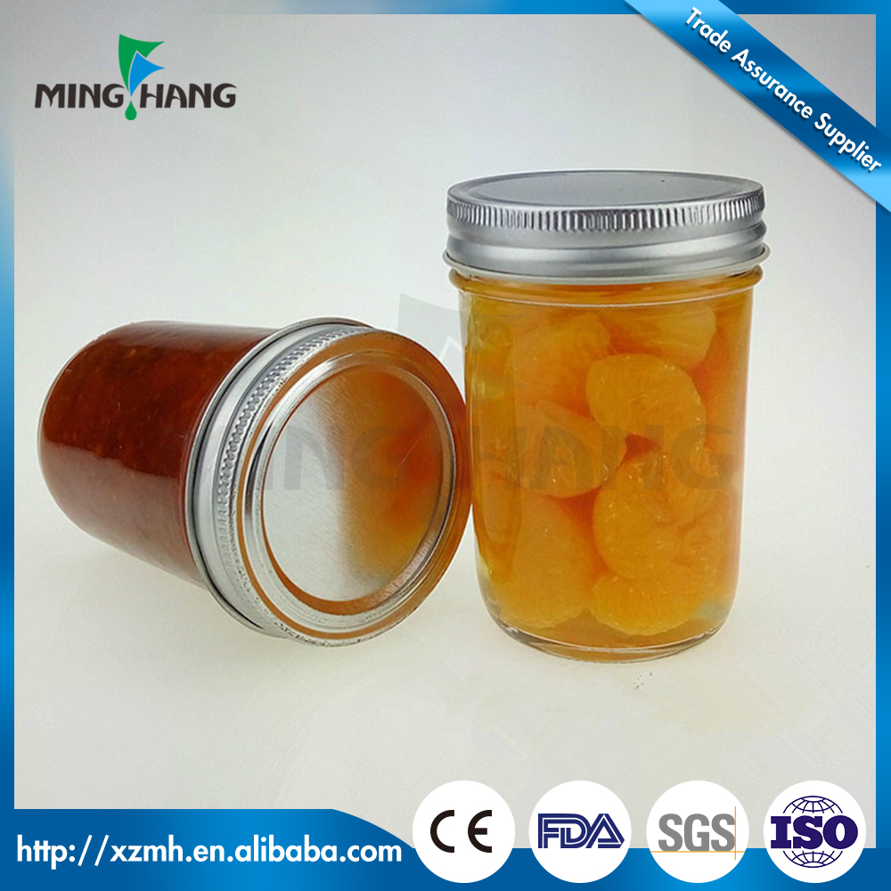 Empty wide mouth 200ml caviar glass bottles mason sealed glass jar